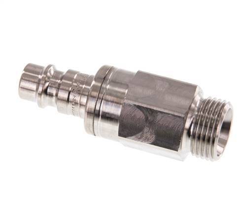Stainless Steel 316L DN 7.2 (Euro) Air Coupling Plug G 3/8 inch Male Double Shut-Off