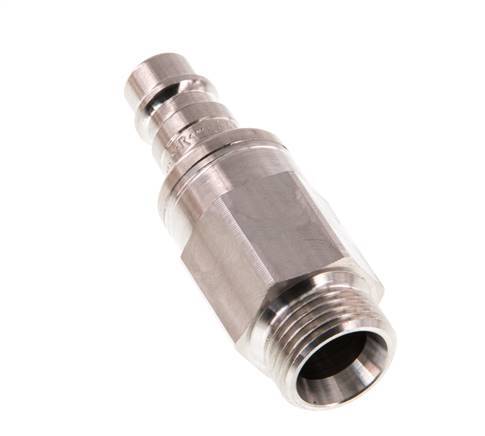 Stainless Steel 316L DN 7.2 (Euro) Air Coupling Plug G 3/8 inch Male Double Shut-Off