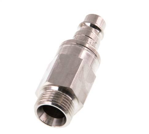 Stainless Steel 316L DN 7.2 (Euro) Air Coupling Plug G 3/8 inch Male Double Shut-Off