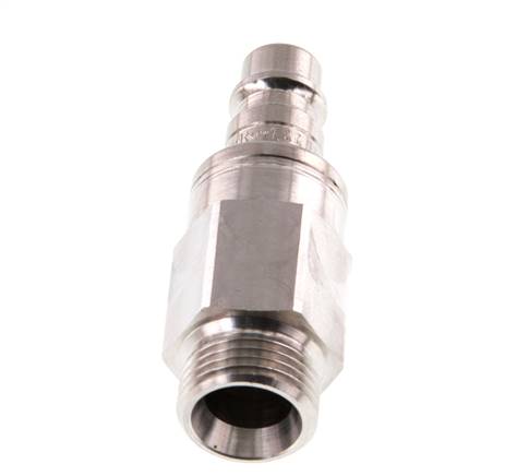 Stainless Steel 316L DN 7.2 (Euro) Air Coupling Plug G 3/8 inch Male Double Shut-Off