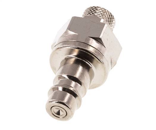 Nickel-plated Brass DN 7.2 (Euro) Air Coupling Plug 4x6 mm Union Nut Double Shut-Off