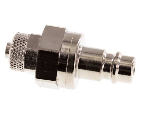 Nickel-plated Brass DN 7.2 (Euro) Air Coupling Plug 6x8 mm Union Nut Double Shut-Off