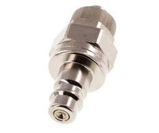 Nickel-plated Brass DN 7.2 (Euro) Air Coupling Plug 8x10 mm Union Nut Double Shut-Off