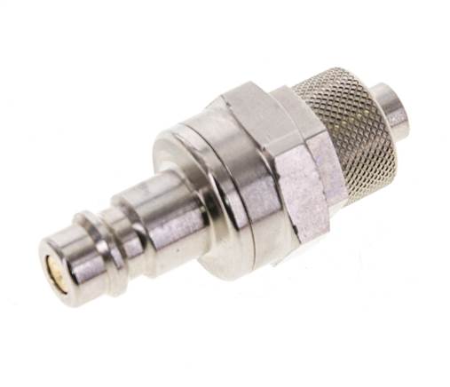 Nickel-plated Brass DN 7.2 (Euro) Air Coupling Plug 8x10 mm Union Nut Double Shut-Off