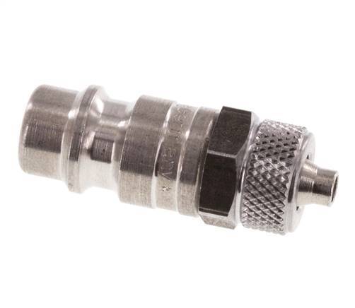 Stainless steel DN 7.2 (Euro) Air Coupling Plug 4x6 mm Union Nut