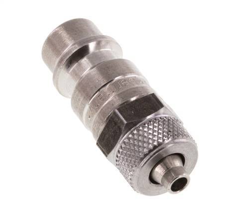 Stainless steel DN 7.2 (Euro) Air Coupling Plug 4x6 mm Union Nut