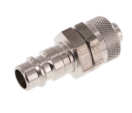 Stainless steel DN 7.2 (Euro) Air Coupling Plug 8x10 mm Union Nut