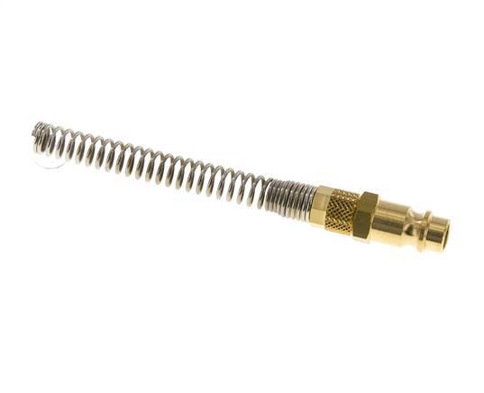 Brass DN 7.2 (Euro) Air Coupling Plug 4x6 mm Union Nut Bend-Protect