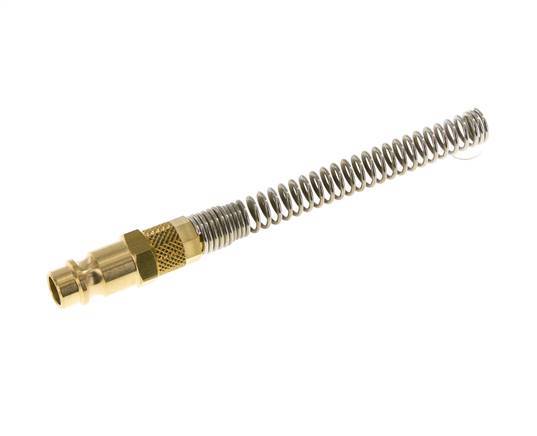 Brass DN 7.2 (Euro) Air Coupling Plug 4x6 mm Union Nut Bend-Protect