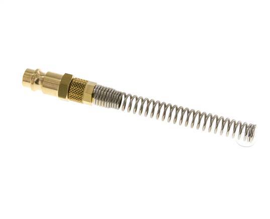 Brass DN 7.2 (Euro) Air Coupling Plug 4x6 mm Union Nut Bend-Protect