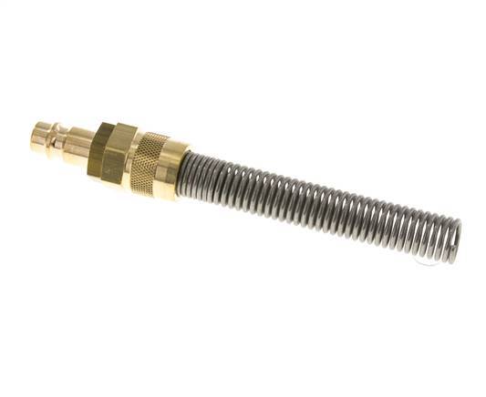 Brass DN 7.2 (Euro) Air Coupling Plug 8x10 mm Union Nut Bend-Protect