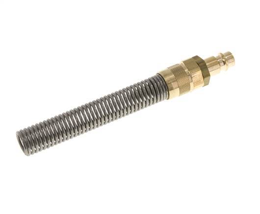 Brass DN 7.2 (Euro) Air Coupling Plug 9x12 mm Union Nut Bend-Protect