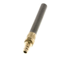 Brass DN 7.2 (Euro) Air Coupling Plug 6x8 mm Union Nut Bend-Protect with Check Valve