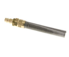 Brass DN 7.2 (Euro) Air Coupling Plug 6x8 mm Union Nut Bend-Protect with Check Valve
