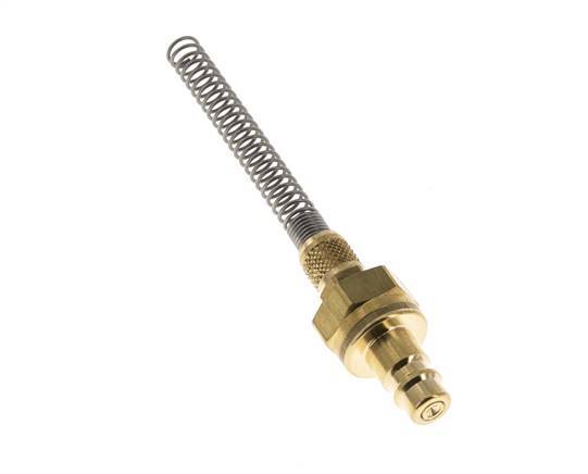 Brass DN 7.2 (Euro) Air Coupling Plug 4x6 mm Union Nut Bend-Protect Double Shut-Off