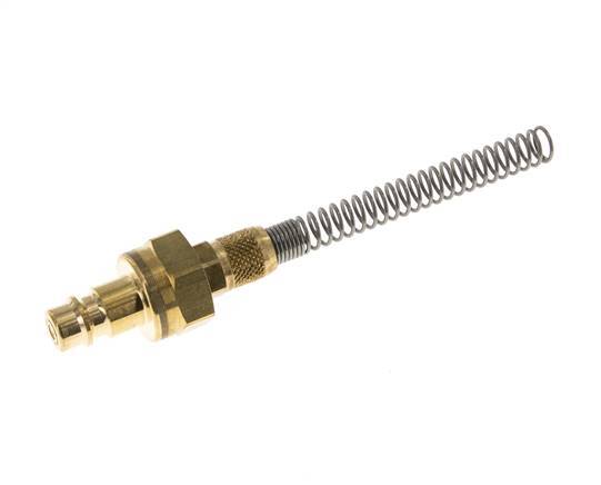 Brass DN 7.2 (Euro) Air Coupling Plug 4x6 mm Union Nut Bend-Protect Double Shut-Off