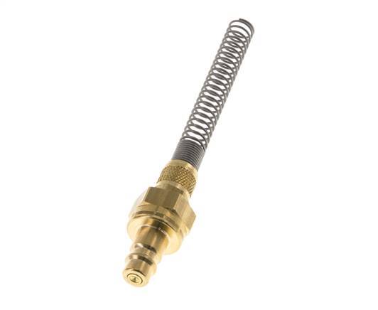 Brass DN 7.2 (Euro) Air Coupling Plug 6x8 mm Union Nut Bend-Protect Double Shut-Off