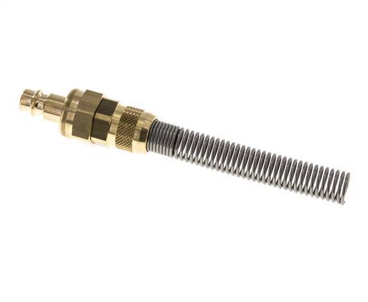 Brass DN 7.2 (Euro) Air Coupling Plug 8x10 mm Union Nut Bend-Protect Double Shut-Off