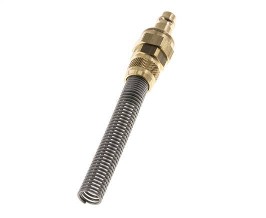 Brass DN 7.2 (Euro) Air Coupling Plug 8x10 mm Union Nut Bend-Protect Double Shut-Off