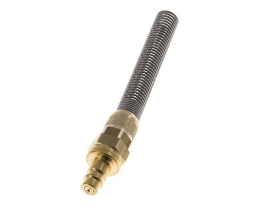 Brass DN 7.2 (Euro) Air Coupling Plug 9x12 mm Union Nut Bend-Protect Double Shut-Off