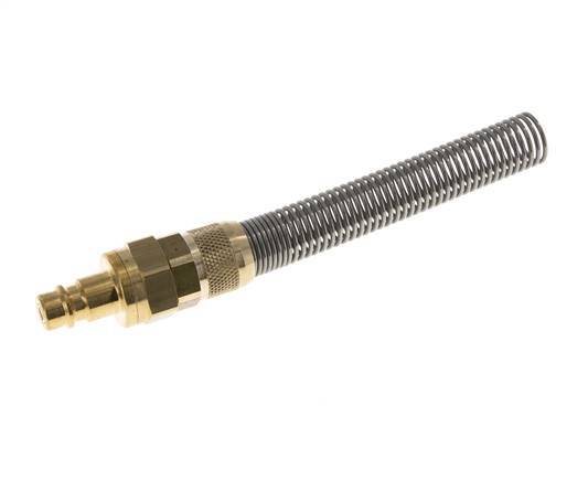 Brass DN 7.2 (Euro) Air Coupling Plug 9x12 mm Union Nut Bend-Protect Double Shut-Off