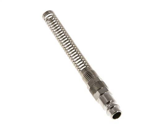 Nickel-plated Brass DN 7.2 (Euro) Air Coupling Plug 6x8 mm Union Nut Bend-Protect