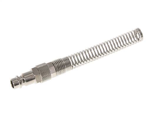 Nickel-plated Brass DN 7.2 (Euro) Air Coupling Plug 8x10 mm Union Nut Bend-Protect