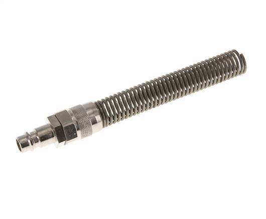 Nickel-plated Brass DN 7.2 (Euro) Air Coupling Plug 9x12 mm Union Nut Bend-Protect