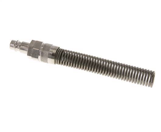 Nickel-plated Brass DN 7.2 (Euro) Air Coupling Plug 9x12 mm Union Nut Bend-Protect