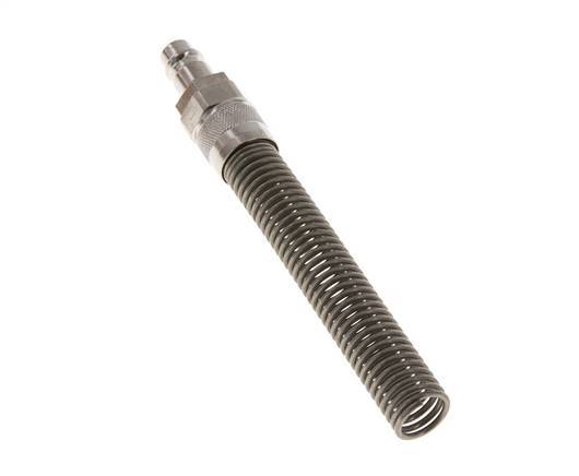 Nickel-plated Brass DN 7.2 (Euro) Air Coupling Plug 9x12 mm Union Nut Bend-Protect