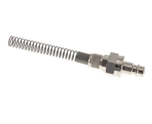 Nickel-plated Brass DN 7.2 (Euro) Air Coupling Plug 6x8 mm Union Nut Bend-Protect Double Shut-Off