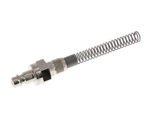 Nickel-plated Brass DN 7.2 (Euro) Air Coupling Plug 6x8 mm Union Nut Bend-Protect Double Shut-Off