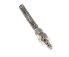 Nickel-plated Brass DN 7.2 (Euro) Air Coupling Plug 8x10 mm Union Nut Bend-Protect Double Shut-Off