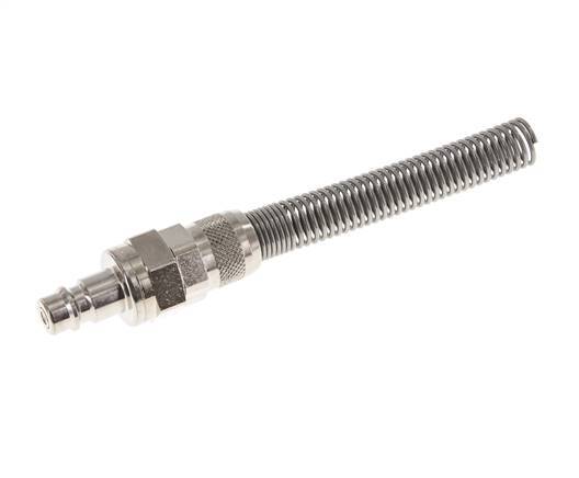 Nickel-plated Brass DN 7.2 (Euro) Air Coupling Plug 8x10 mm Union Nut Bend-Protect Double Shut-Off