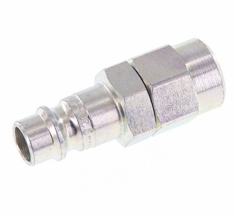 Hardened steel DN 7.2 (Euro) Air Coupling Plug 6.5x10 mm (streamline) Union Nut