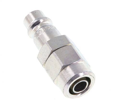 Hardened steel DN 7.2 (Euro) Air Coupling Plug 6.5x10 mm (streamline) Union Nut