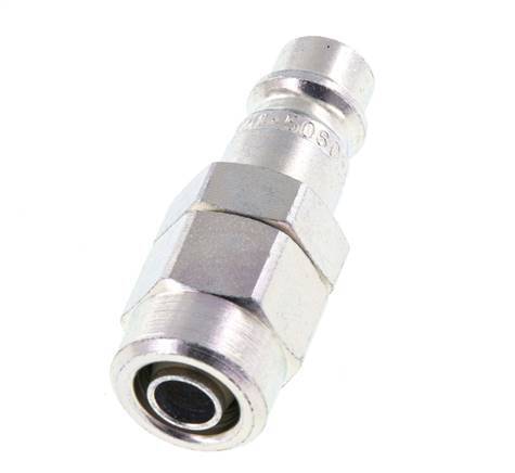 Hardened steel DN 7.2 (Euro) Air Coupling Plug 6.5x10 mm (streamline) Union Nut