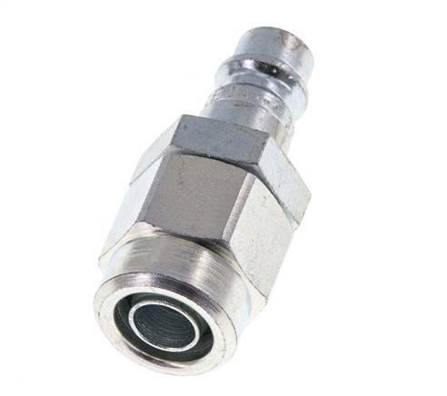 Hardened steel DN 7.2 (Euro) Air Coupling Plug 8x12 mm (streamline) Union Nut