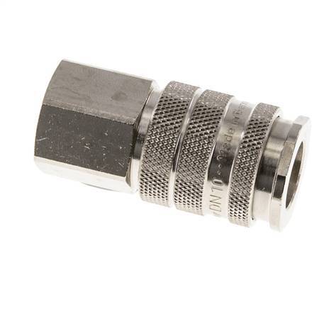 Nickel-plated Brass DN 10 Air Coupling Socket G 1/2 inch Female Double Shut-Off