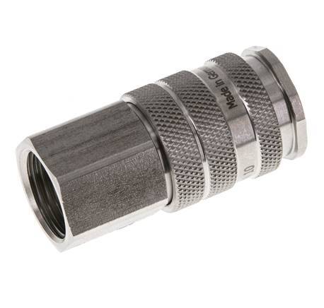 Stainless steel DN 10 Air Coupling Socket G 1/2 inch Female Double Shut-Off