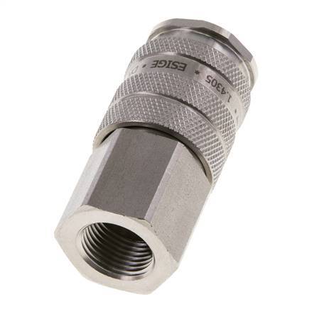 Stainless steel DN 10 Air Coupling Socket G 3/8 inch Female Double Shut-Off