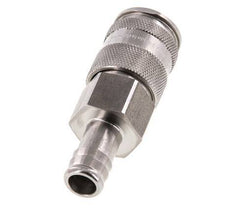 Stainless steel DN 10 Air Coupling Socket 13 mm Hose Pillar Double Shut-Off