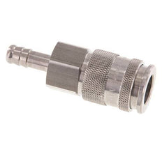 Stainless steel DN 10 Air Coupling Socket 9 mm Hose Pillar Double Shut-Off