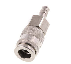 Stainless steel DN 10 Air Coupling Socket 9 mm Hose Pillar Double Shut-Off