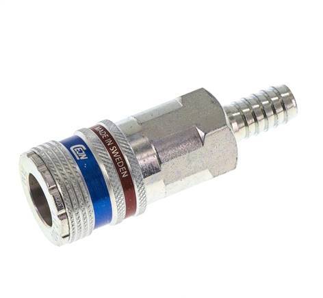 Steel/brass DN 10.4 Safety Air Coupling Socket 10 mm Hose Pillar