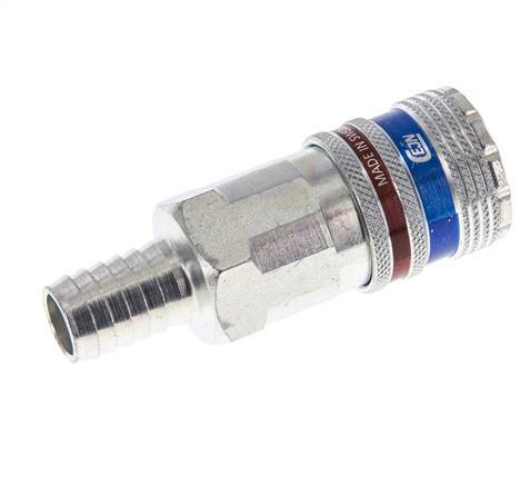 Steel/brass DN 10.4 Safety Air Coupling Socket 13 mm Hose Pillar