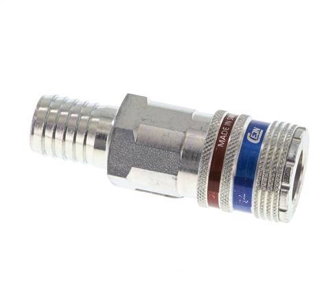 Steel/brass DN 10.4 Safety Air Coupling Socket 16 mm Hose Pillar