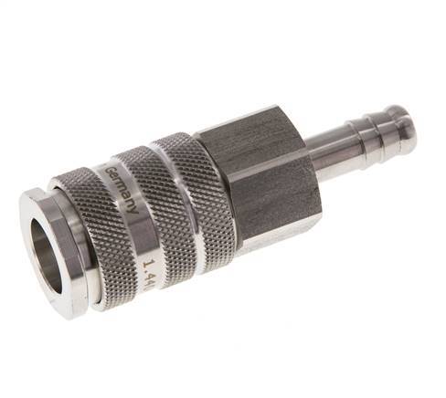 Stainless Steel 316L DN 10 Air Coupling Socket 9 mm Hose Pillar
