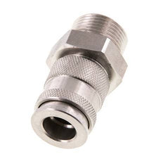 Stainless steel DN 10 Air Coupling Socket G 3/4 inch Male Double Shut-Off