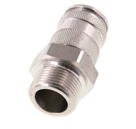 Stainless steel DN 10 Air Coupling Socket G 3/4 inch Male Double Shut-Off